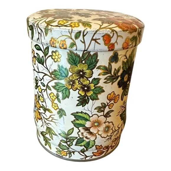 Daher Floral Cylinder Tin with Lid – Made in England, Cottagecore Botanical - Picture 2 of 12